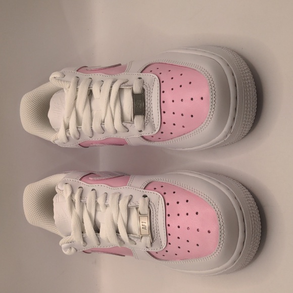 New Nike Air Force 1 Women's Custom Sneakers Pink/White Sz 5 - Picture 2 of 14
